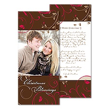 Leafy Flourish Tea Length Photo Holiday Card