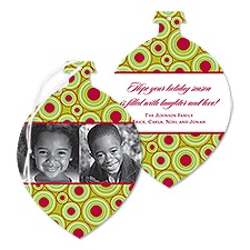 Mod Dots Photo Holiday Card Ornament