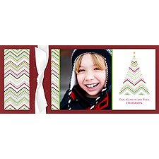 Zigzag Tree Layered Photo Holiday Card