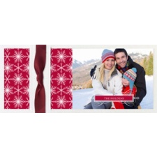 Snow Flurry Layered Photo Holiday Card - Merlot