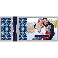 Snow Flurry Layered Photo Holiday Card - Midnight