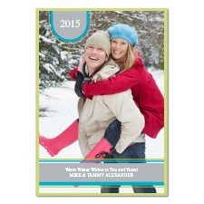 Sleek Greeting Layered Photo Holiday Card