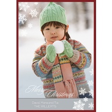 Scattered Snow Layered Photo Holiday Card