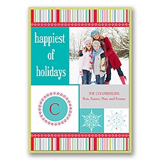 Scrapbook Style Layered Photo Holiday Card - Cherry
