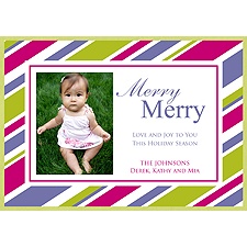 Sweet Stripes Layered Photo Holiday Card