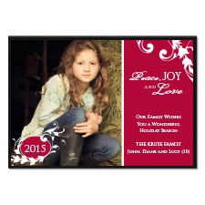 Festive Flourishes Layered Photo Holiday Card - Merlot