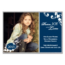 Festive Flourishes Layered Photo Holiday Card - Midnight