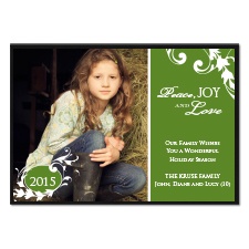 Festive Flourishes Layered Photo Holiday Card - Cloverleaf