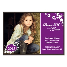 Festive Flourishes Layered Photo Holiday Card - Grapevine