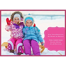 Merry Crest Layered Photo Holiday Card