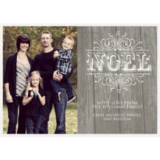 Rustic Noel Layered Photo Holiday Card