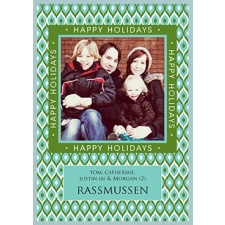 Festive Pattern Layered Photo Holiday Card