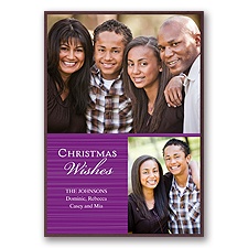 Classic Greeting Layered Photo Holiday Card - Grapevine