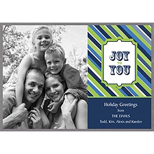 Striped Season Layered Photo Holiday Card