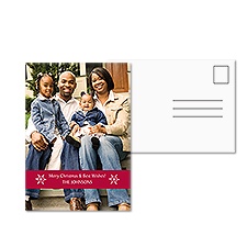 Simple Snowflakes Photo Holiday Postcard