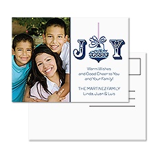 Ornamental Joy Photo Holiday Postcard