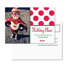 Cheerful Dots Photo Holiday Postcard