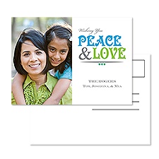 Peace and Love Photo Holiday Postcard