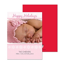 Baby's First Photo Holiday Card - Pink