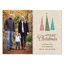 Homespun Trees Photo Holiday Card