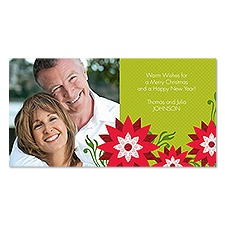 Poinsettia Style Photo Holiday Card