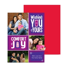 Comfort and Joy Photo Holiday Card - Amethyst