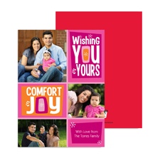 Comfort and Joy Photo Holiday Card - Fuchsia