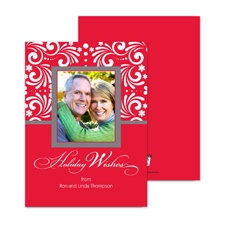 Filigree Wishes Photo Holiday Card