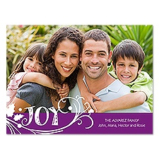 Joyful Holly Photo Holiday Card - Grapevine