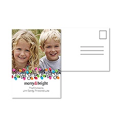 Bright Bulbs Photo Holiday Postcard