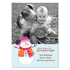Bright Snowman Photo Holiday Card