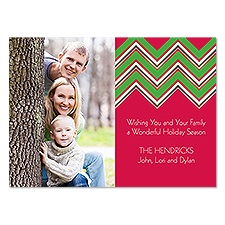 Holiday Chevron Photo Holiday Card