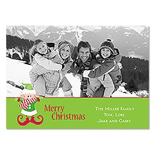 Whimsical Elf Photo Holiday Card
