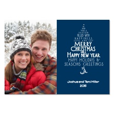 Wishes Tree Photo Holiday Card - Midnight