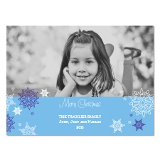 Blue Snowflakes Photo Holiday Card