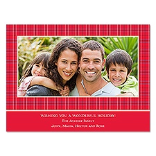 Tiny Plaid Photo Holiday Card
