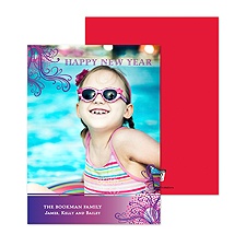 New Year Filigree Photo Holiday Card