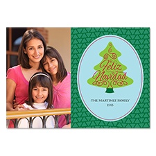 Feliz Navidad Tree Photo Holiday Card