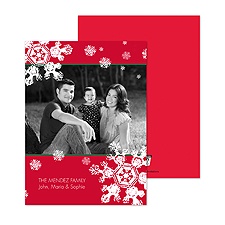 Rustic Snowflakes Photo Holiday Card