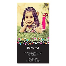 Dramatic Bright Bulbs Photo Holiday Card