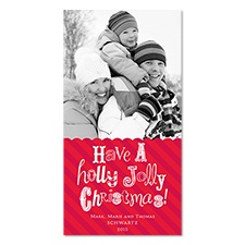 Jolly Wishes Photo Holiday Card