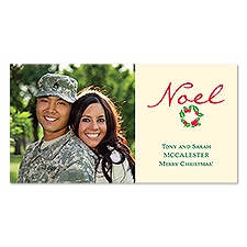 Noel Wreath Photo Holiday Card