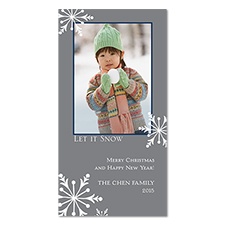 Snow Time Photo Holiday Card - Pewter