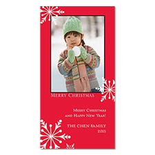 Snow Time Photo Holiday Card - Cherry