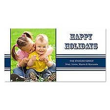 Bold Band Photo Holiday Card - Midnight