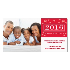 Starry New Year Photo Holiday Card - Cherry