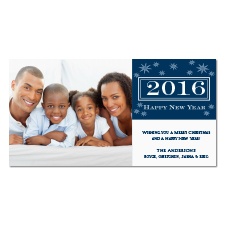 Starry New Year Photo Holiday Card - Midnight