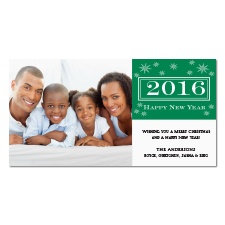 Starry New Year Photo Holiday Card - Hunter