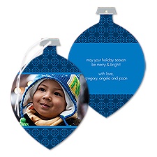 Little Mosaic Photo Holiday Card Ornament - Midnight