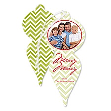 Merry Zigzag Photo Holiday Card Ornament